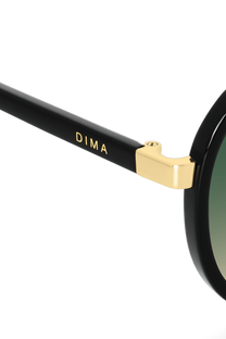 DIMA Sunglasses Orris Gold Black Frame Green Gradient Lens 5
