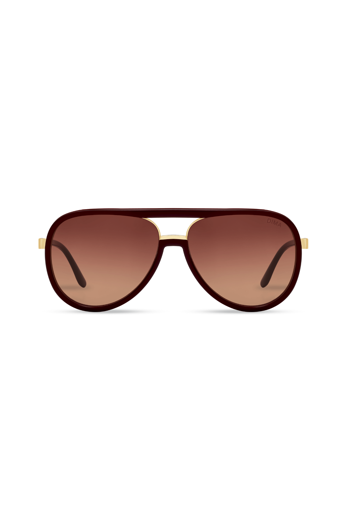 DIMA Sunglasses Orris Gold Maroon Frame Wine Gradient Lens 1