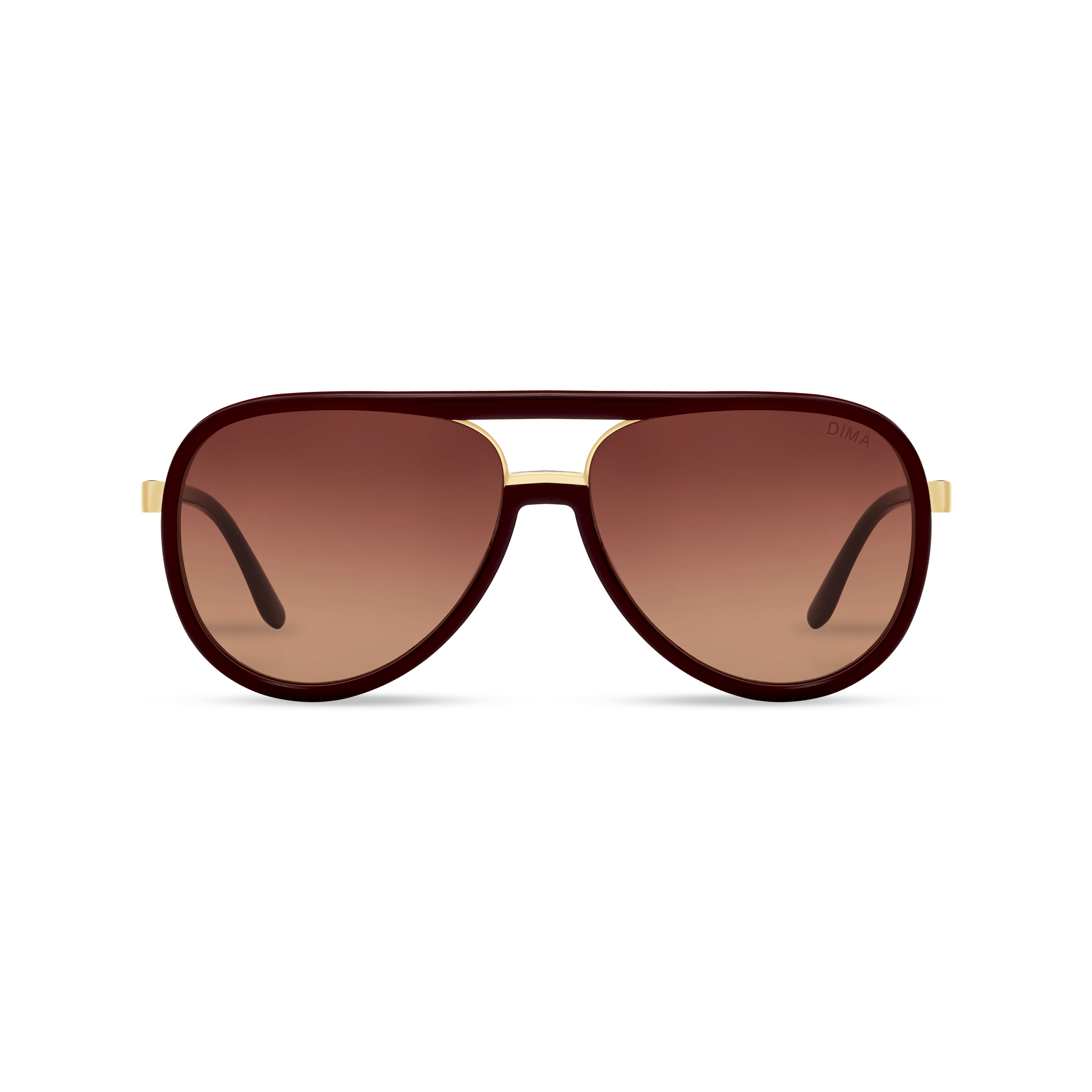 DIMA Sunglasses Orris Gold Maroon Frame Wine Gradient Lens 1
