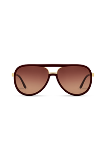 DIMA Sunglasses Orris Gold Maroon Frame Wine Gradient Lens 1