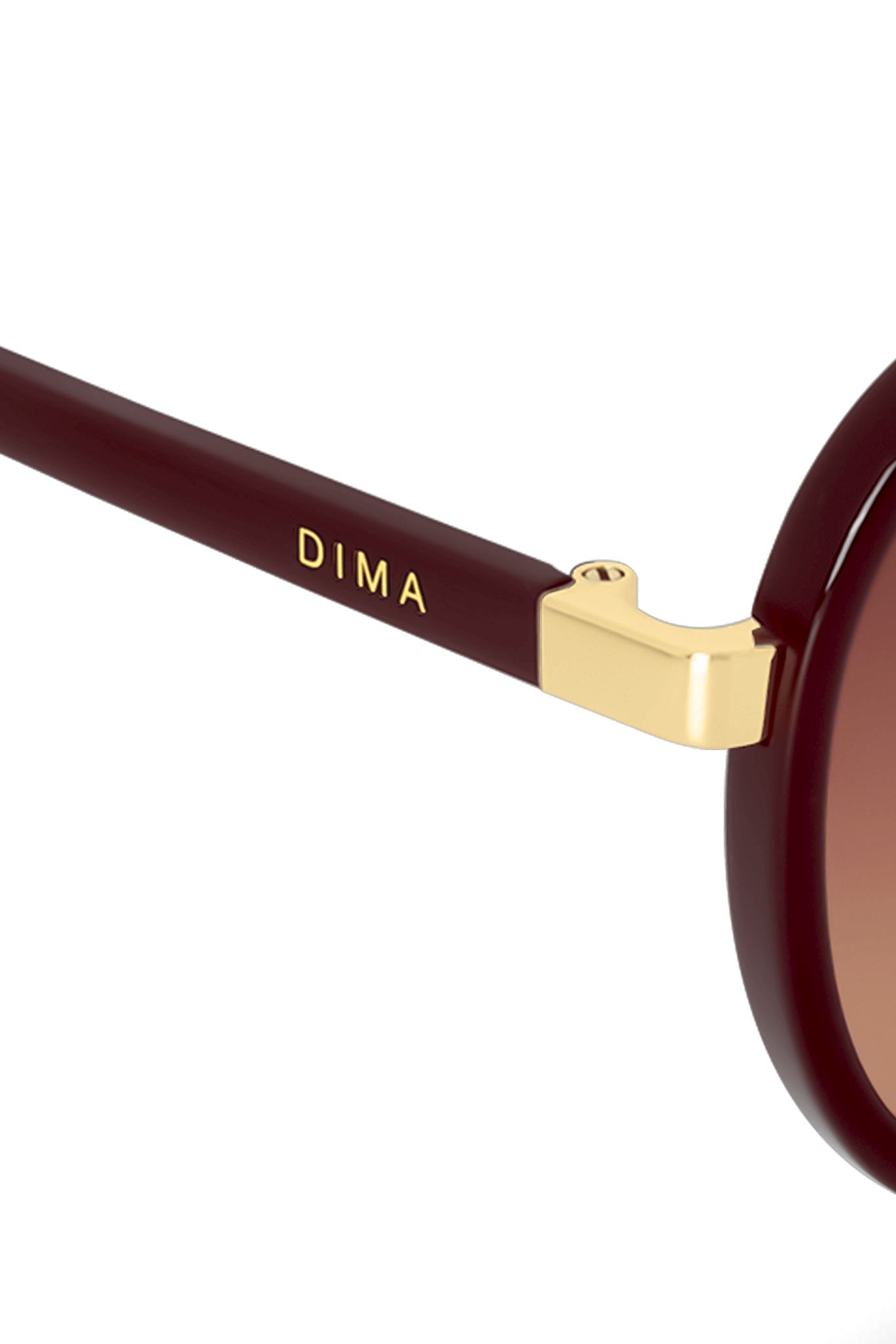 DIMA Sunglasses Orris Gold Maroon Frame Wine Gradient Lens 5