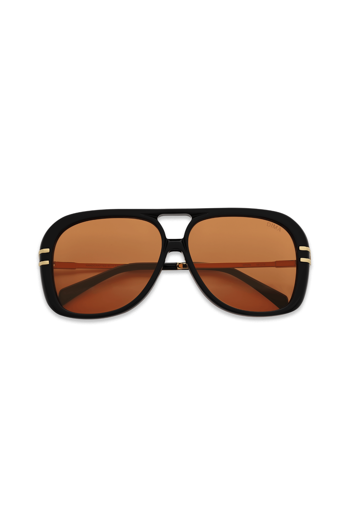 DIMA Sunglasses Spark Black Frame Light Brown Lens 2