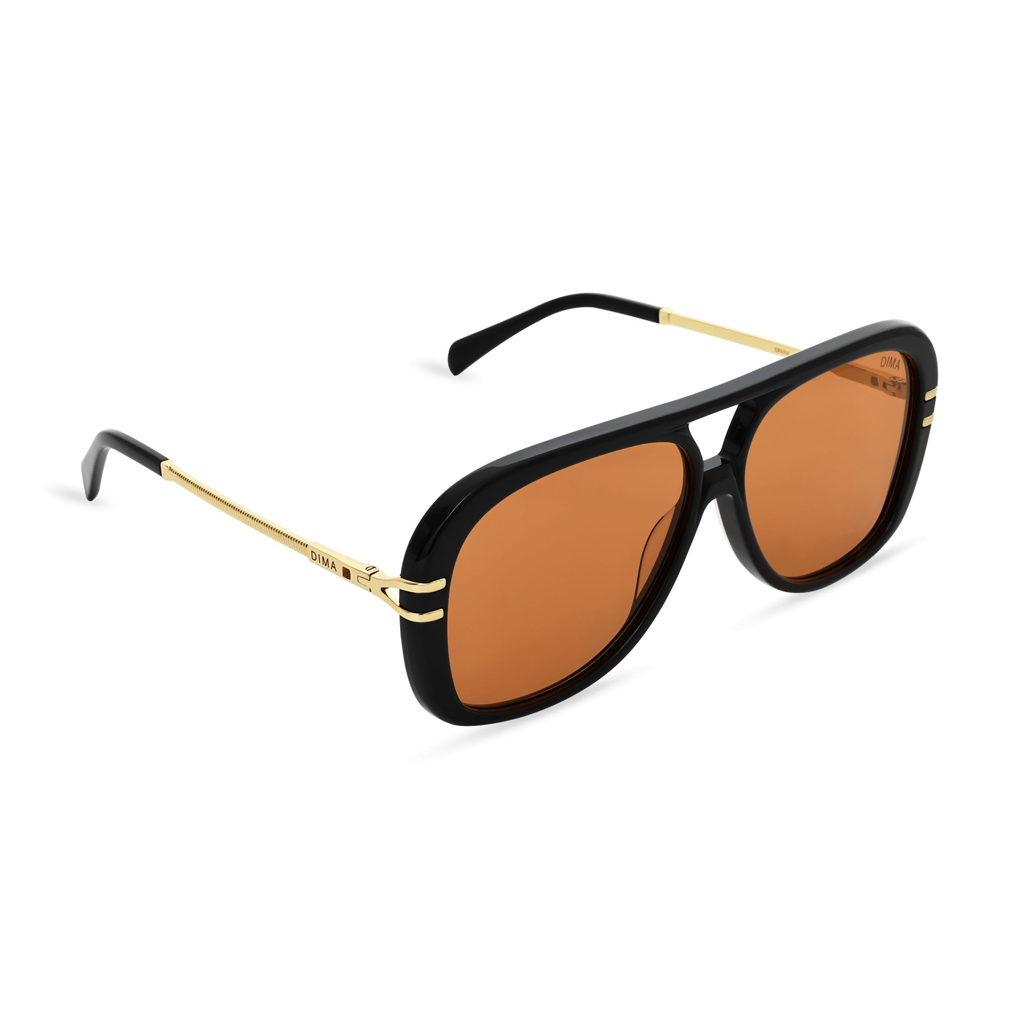DIMA Sunglasses Spark Black Frame Light Brown Lens 3