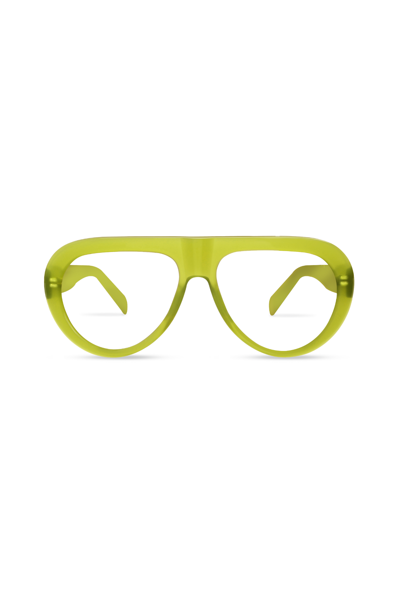 Aggie Milky Olive Frame Glasses