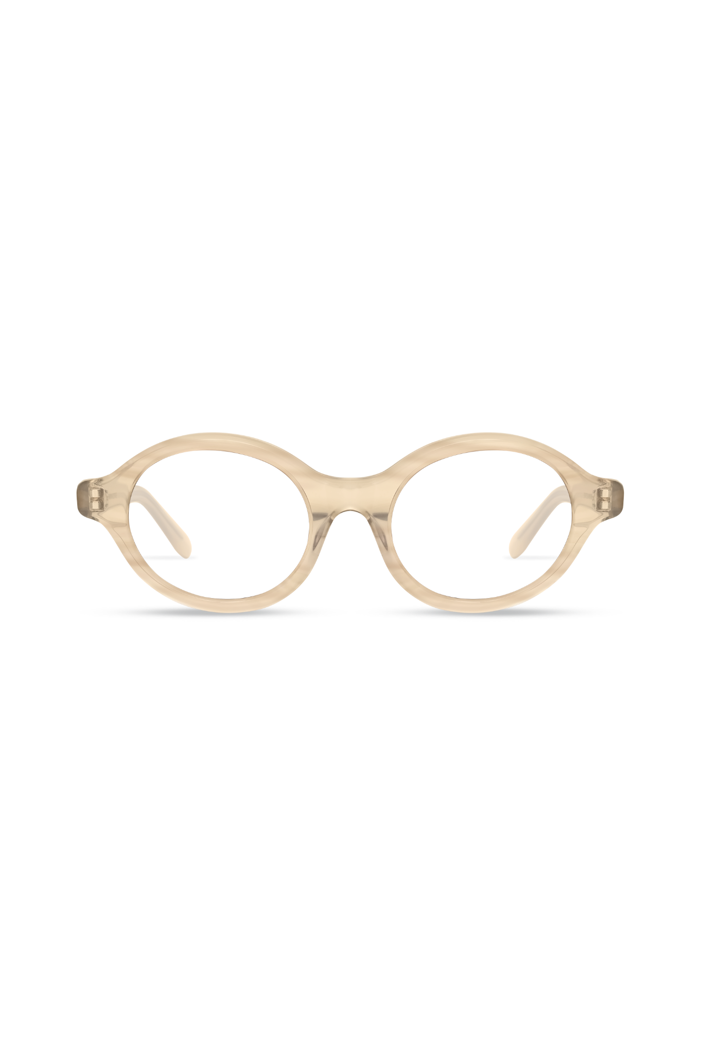 Aila Crystal Brown Pearl Demi Frame Glasses