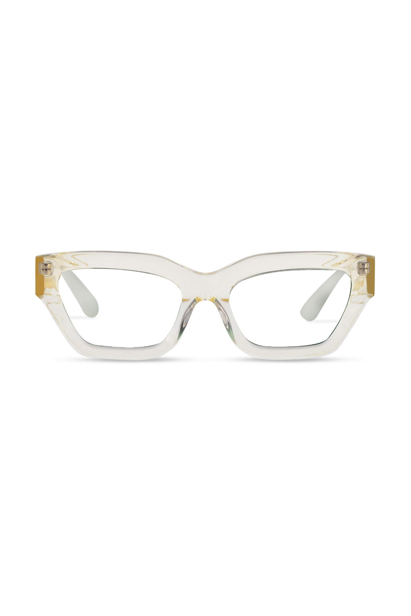 Ava Crystal Light Yellow Frame Glasses-image
