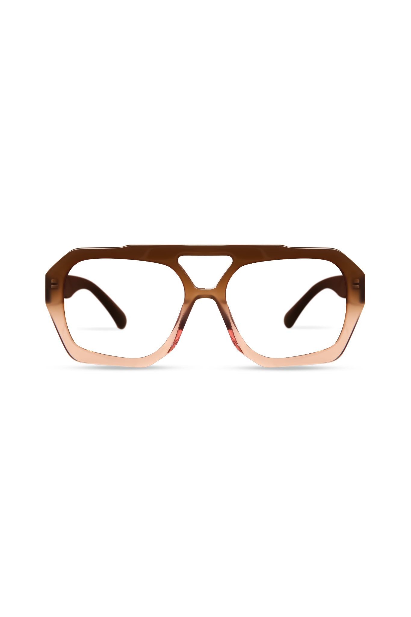 Beth Milky Brown Gradient Frame Glasses-image