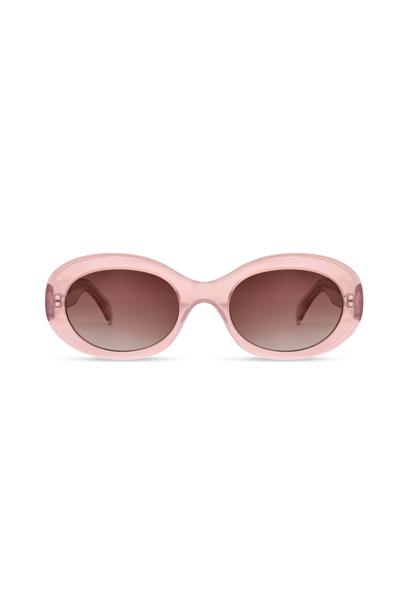 Dima Eyewear Kaia Crystal Pink Pearl Demi Frame Wine Gradient Lens 1