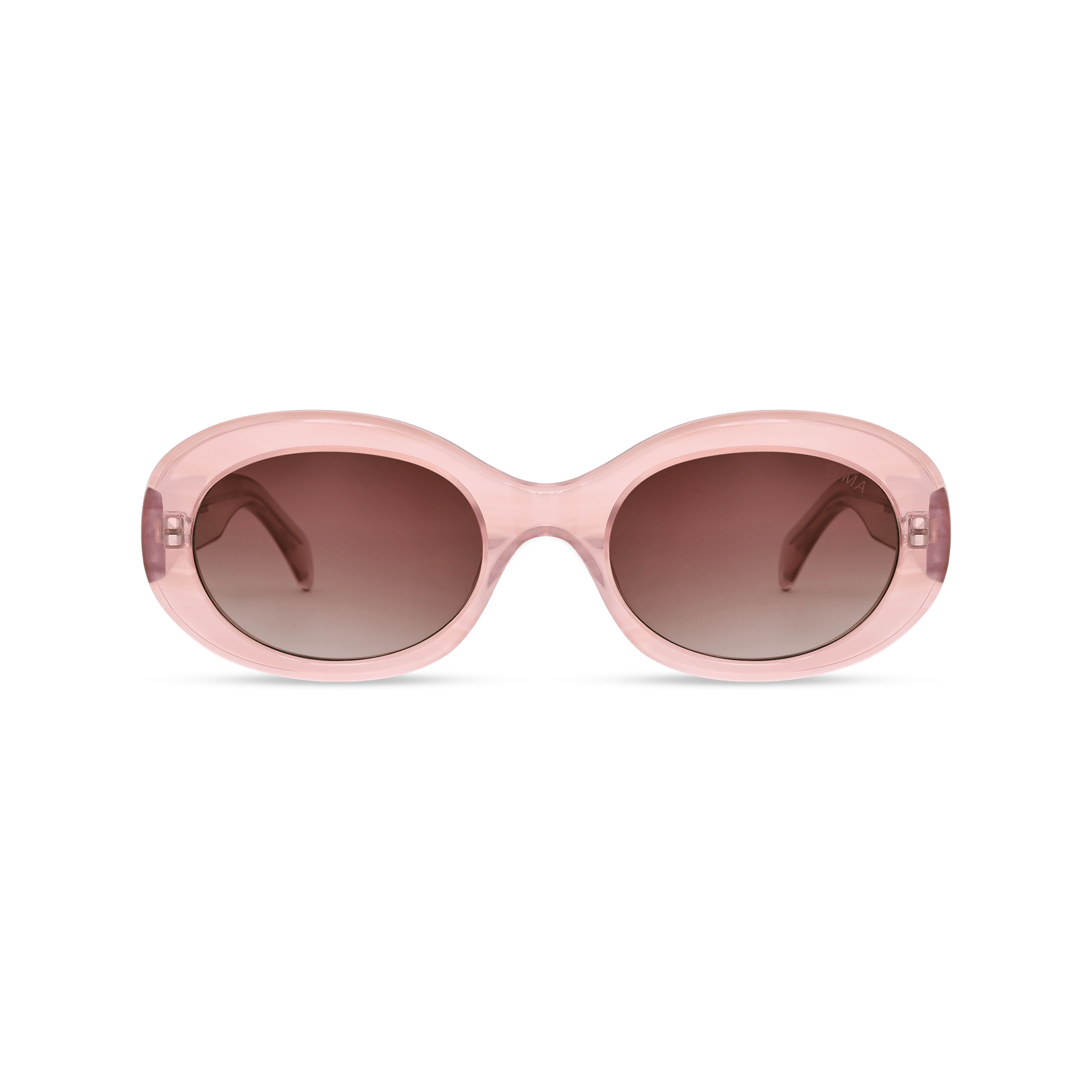 Dima Eyewear Kaia Crystal Pink Pearl Demi Frame Wine Gradient Lens 1