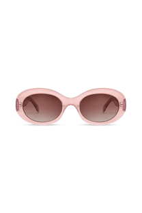 Dima Eyewear Kaia Crystal Pink Pearl Demi Frame Wine Gradient Lens 1