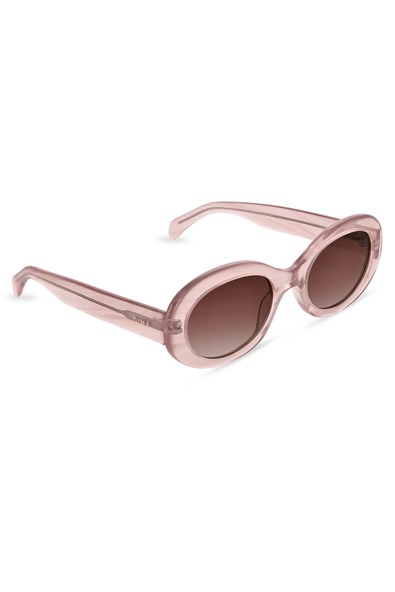 Dima Eyewear Kaia Crystal Pink Pearl Demi Frame Wine Gradient Lens 3