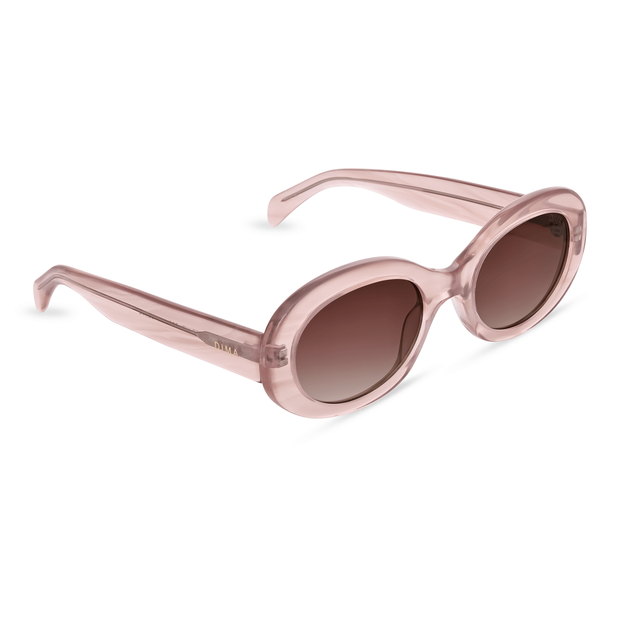 Dima Eyewear Kaia Crystal Pink Pearl Demi Frame Wine Gradient Lens 3