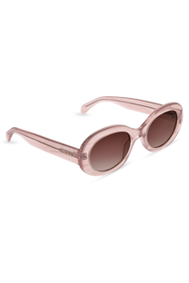 Dima Eyewear Kaia Crystal Pink Pearl Demi Frame Wine Gradient Lens 3