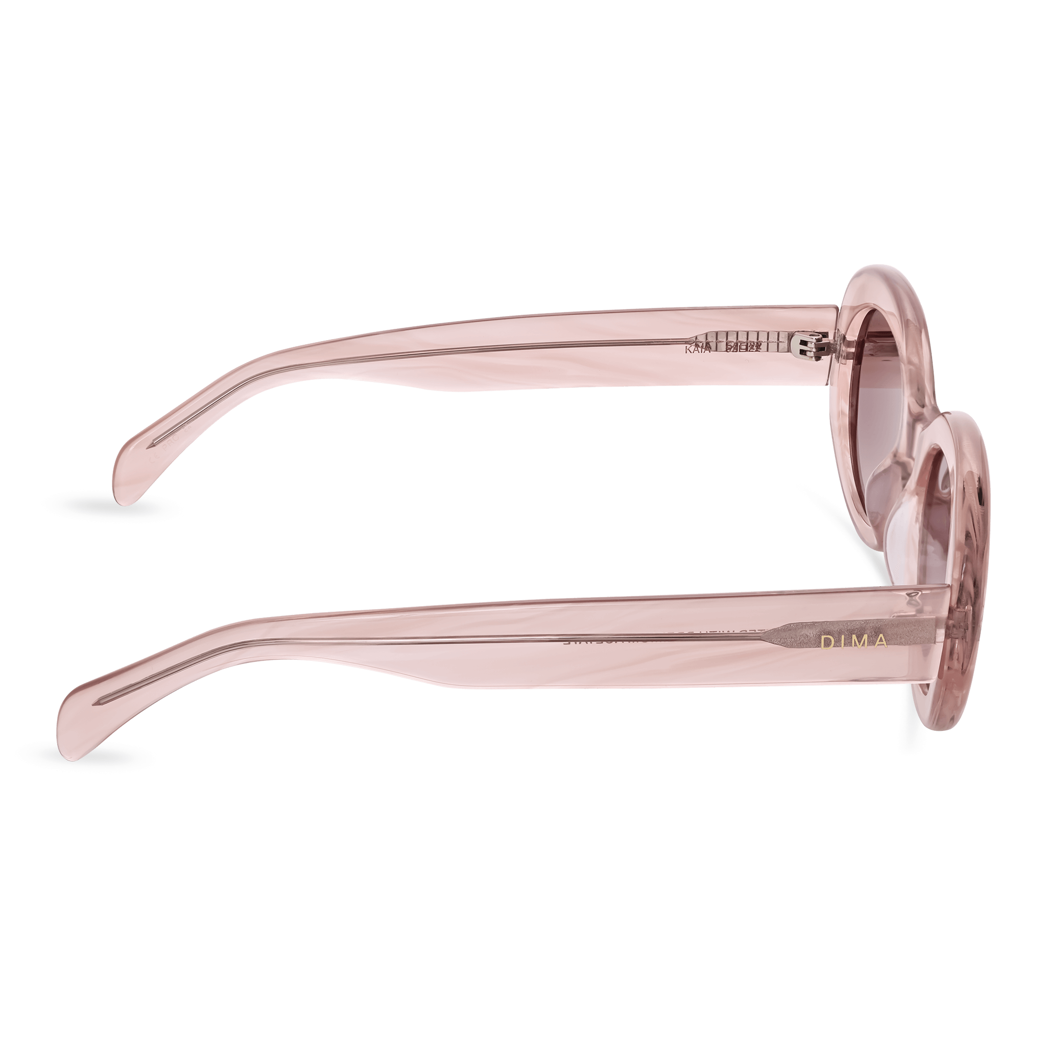 Dima Eyewear Kaia Crystal Pink Pearl Demi Frame Wine Gradient Lens 4