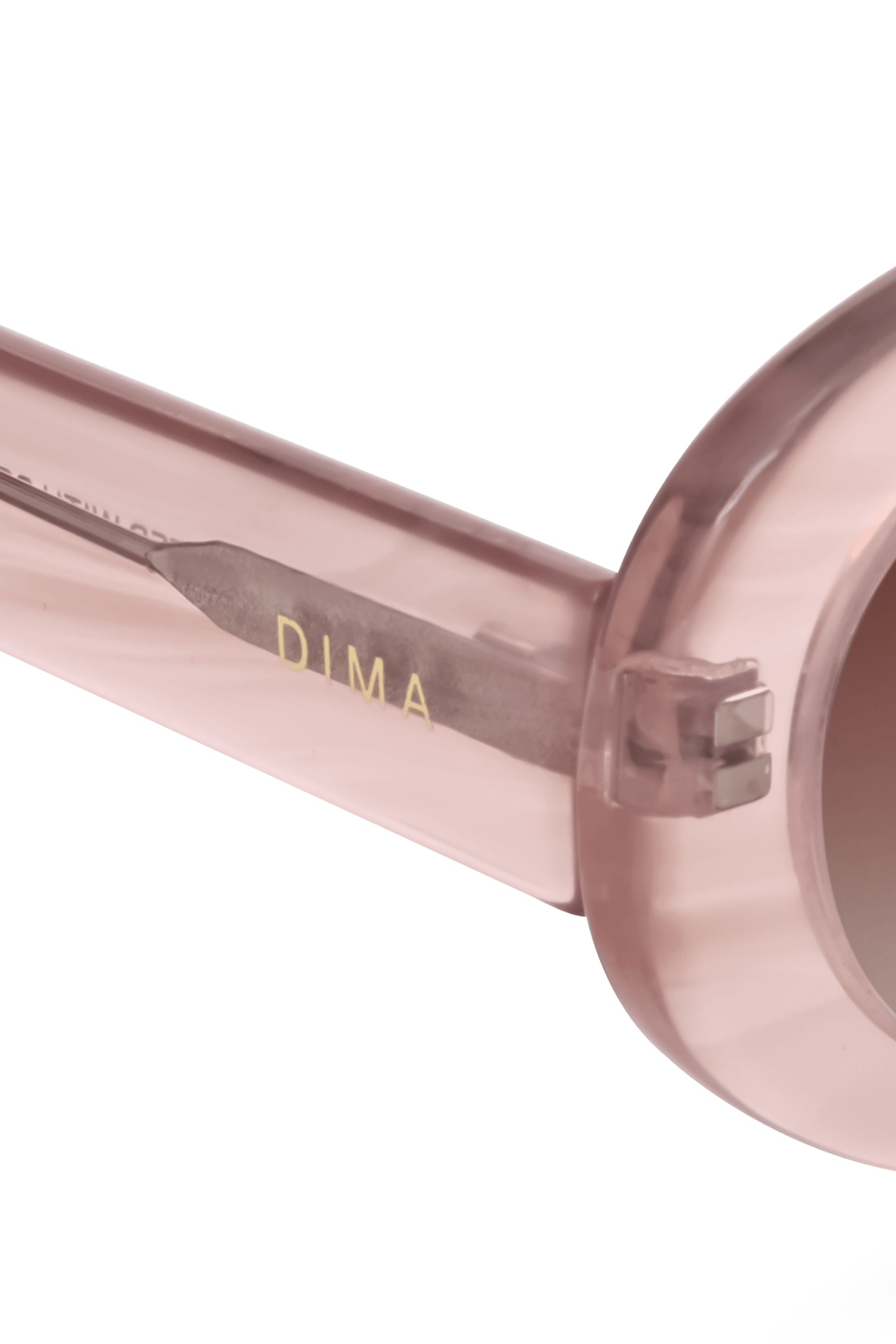 Dima Eyewear Kaia Crystal Pink Pearl Demi Frame Wine Gradient Lens 5