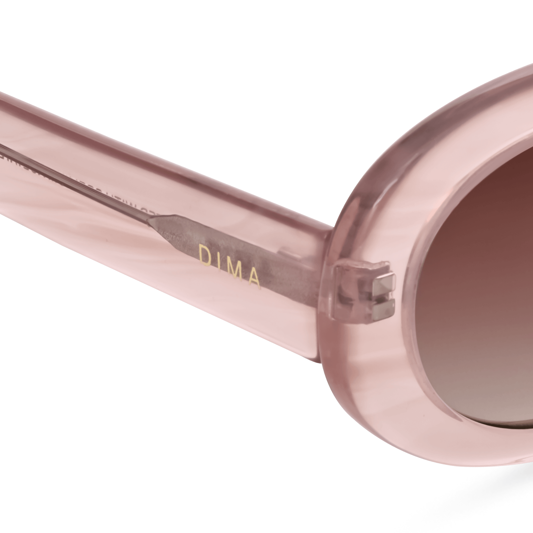 Dima Eyewear Kaia Crystal Pink Pearl Demi Frame Wine Gradient Lens 5