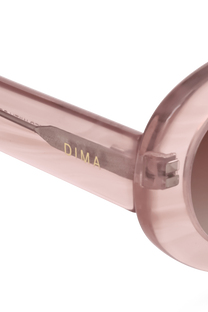 Dima Eyewear Kaia Crystal Pink Pearl Demi Frame Wine Gradient Lens 5