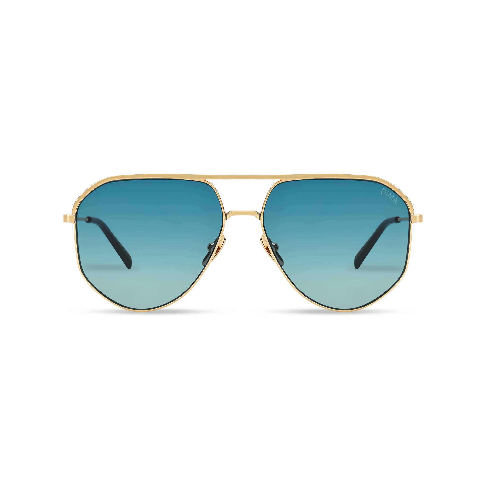 Dima Eyewear Nova Gold Dark Aqua Frame Aqua Gradient Lens 1