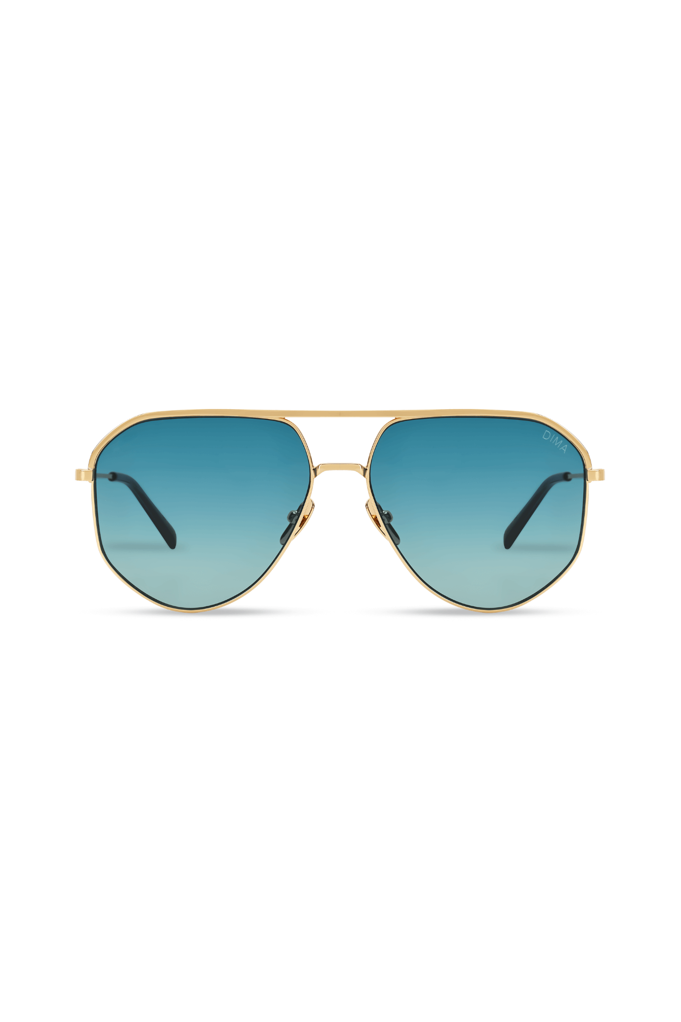 Dima Eyewear Nova Gold Dark Aqua Frame Aqua Gradient Lens 1