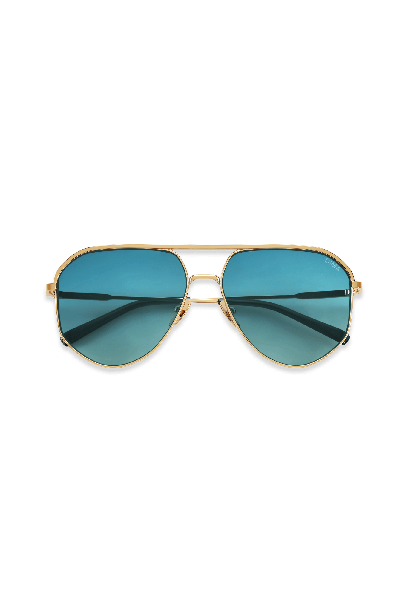 Dima Eyewear Nova Gold Dark Aqua Frame Aqua Gradient Lens 2