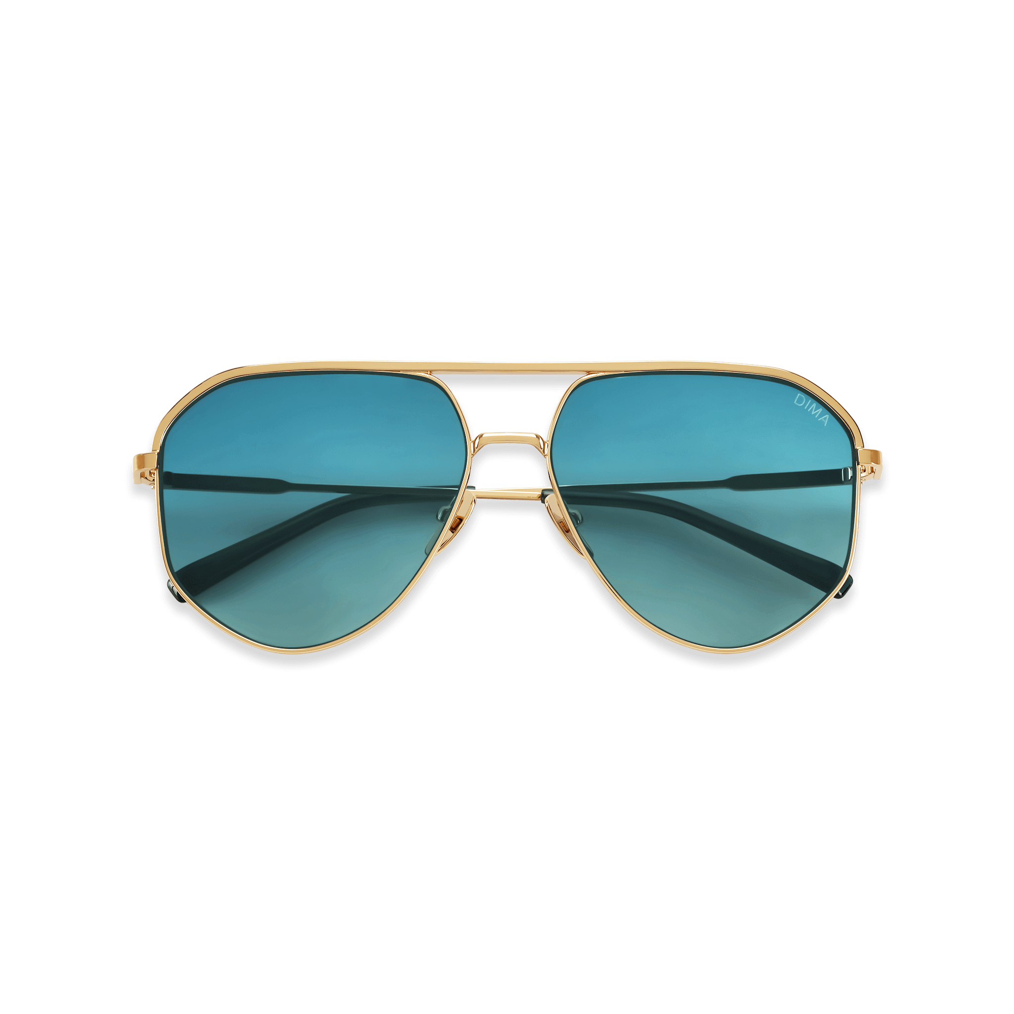 Dima Eyewear Nova Gold Dark Aqua Frame Aqua Gradient Lens 2