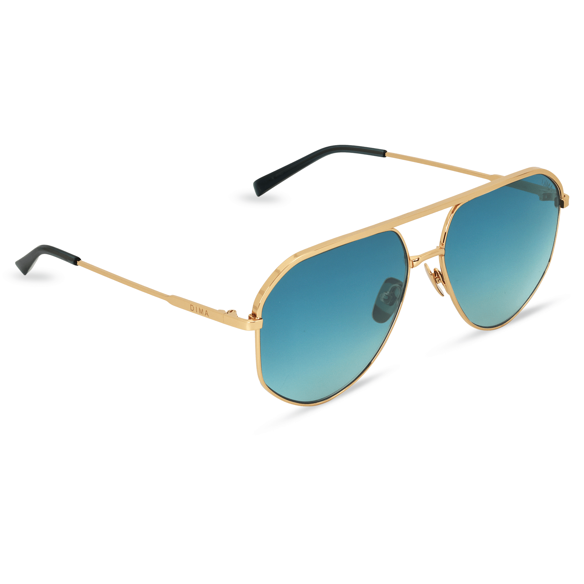 Dima Eyewear Nova Gold Dark Aqua Frame Aqua Gradient Lens 3