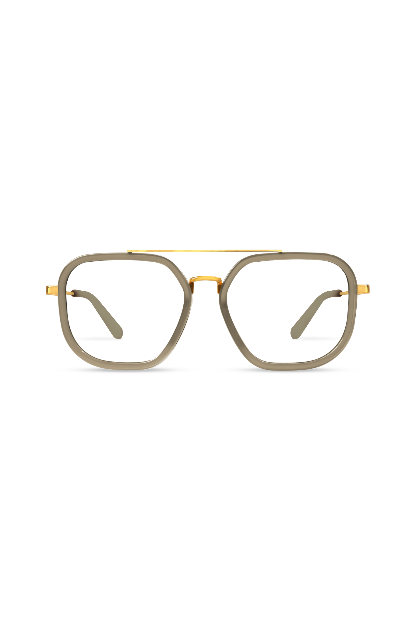 Halle Gold/Brown Frame Glasses