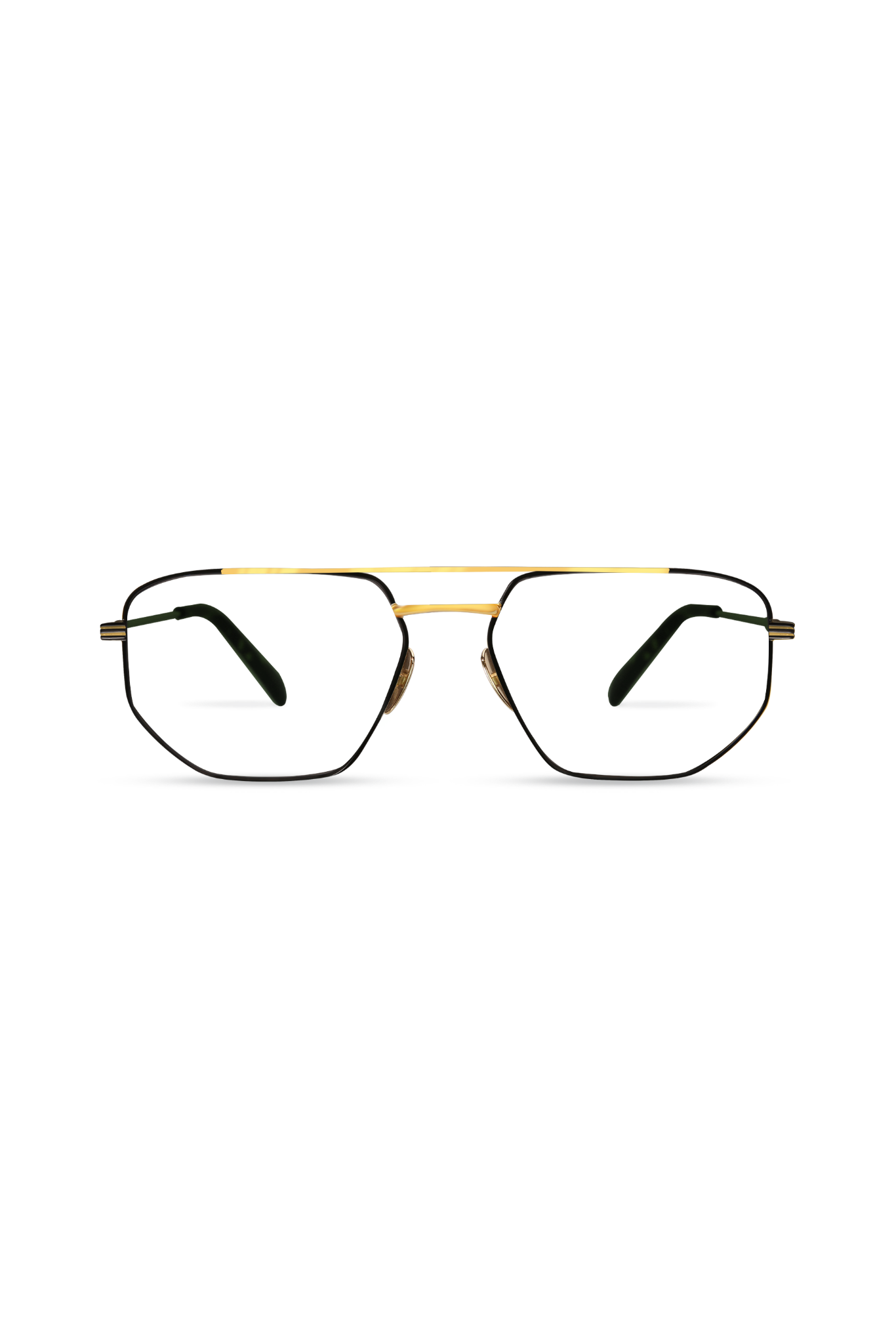 Rydar Black W Gold Bar Frame Glasses