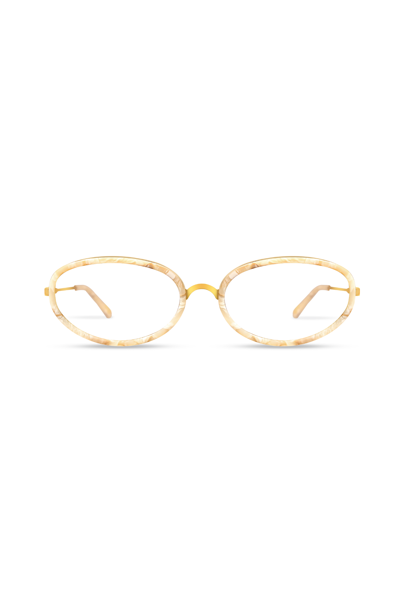 Solis Gold/Cream Marble Frame Glasses-image