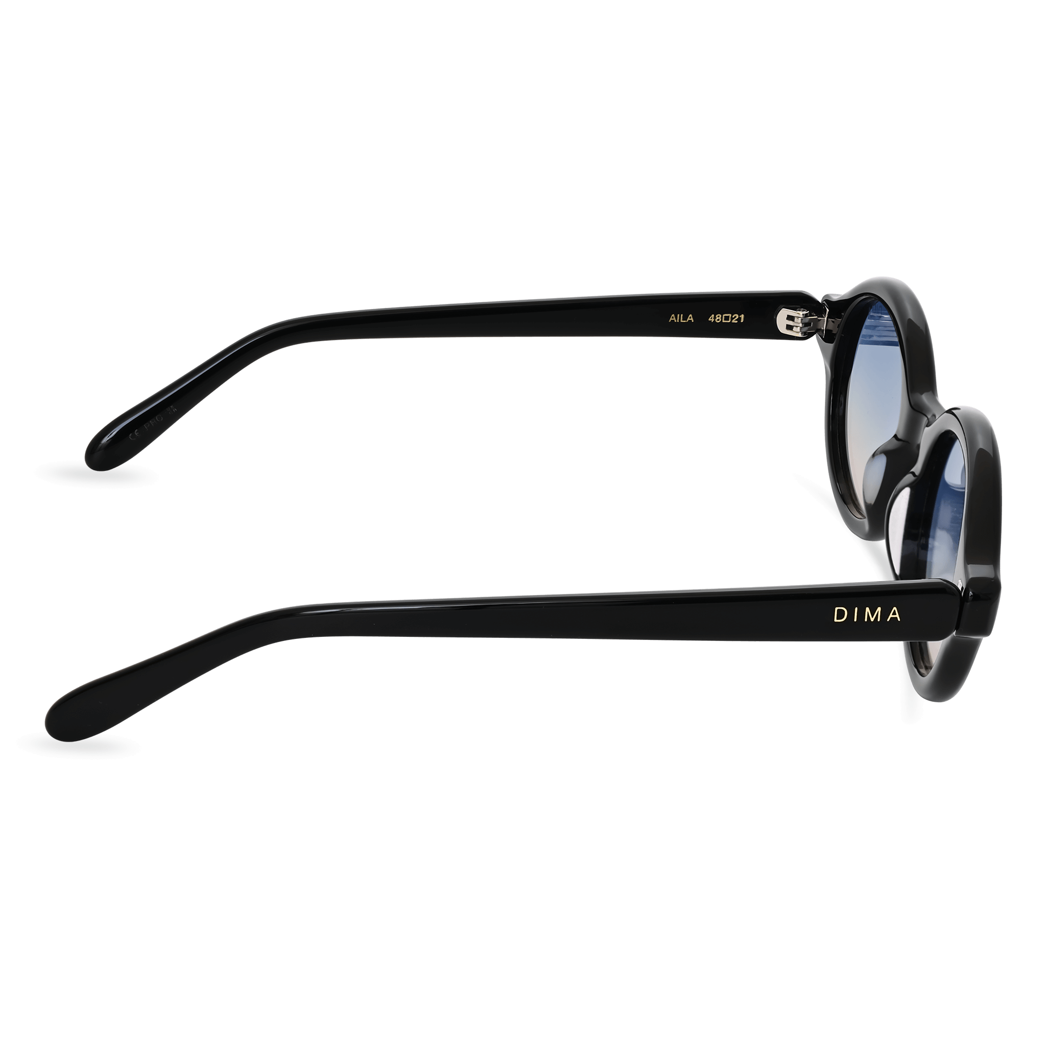 Dima Sunglasses Aila Black Frame Blue Yellow Faded Lens 4