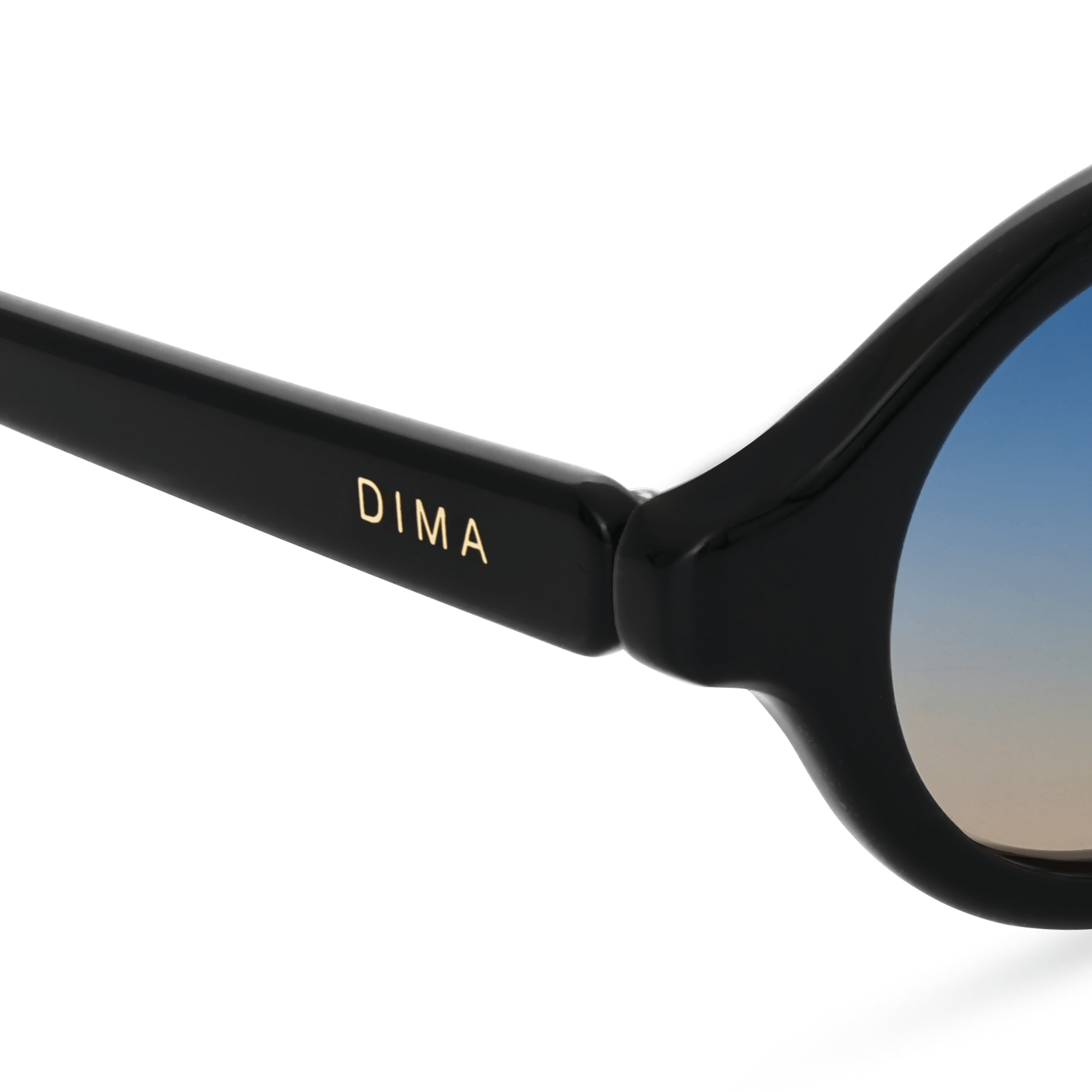 Dima Sunglasses Aila Black Frame Blue Yellow Faded Lens 5