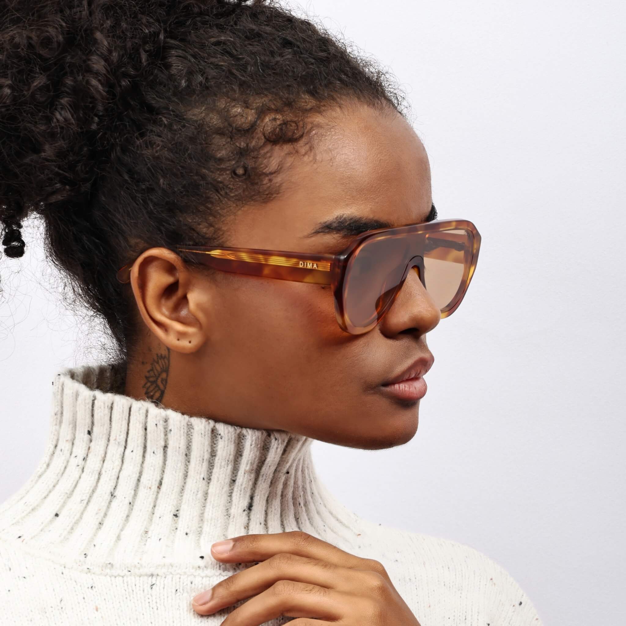 Dima Sunglasses Havana Frame Brown Lens Show 2