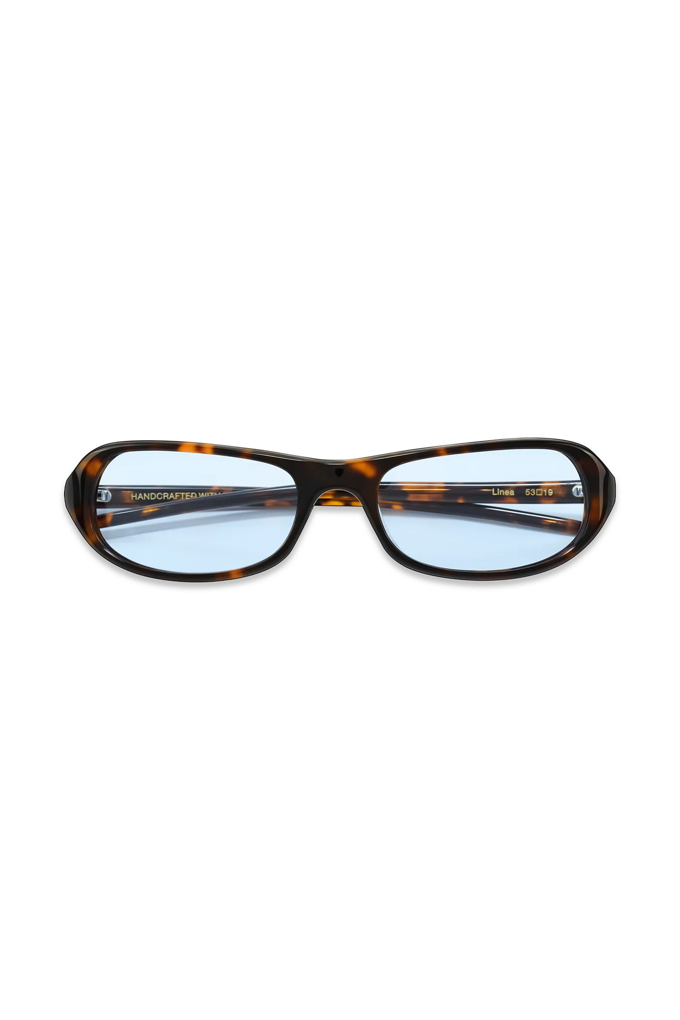 Dima Sunglasses Linea Dark Tortoise Frame Light Blue Lens 2