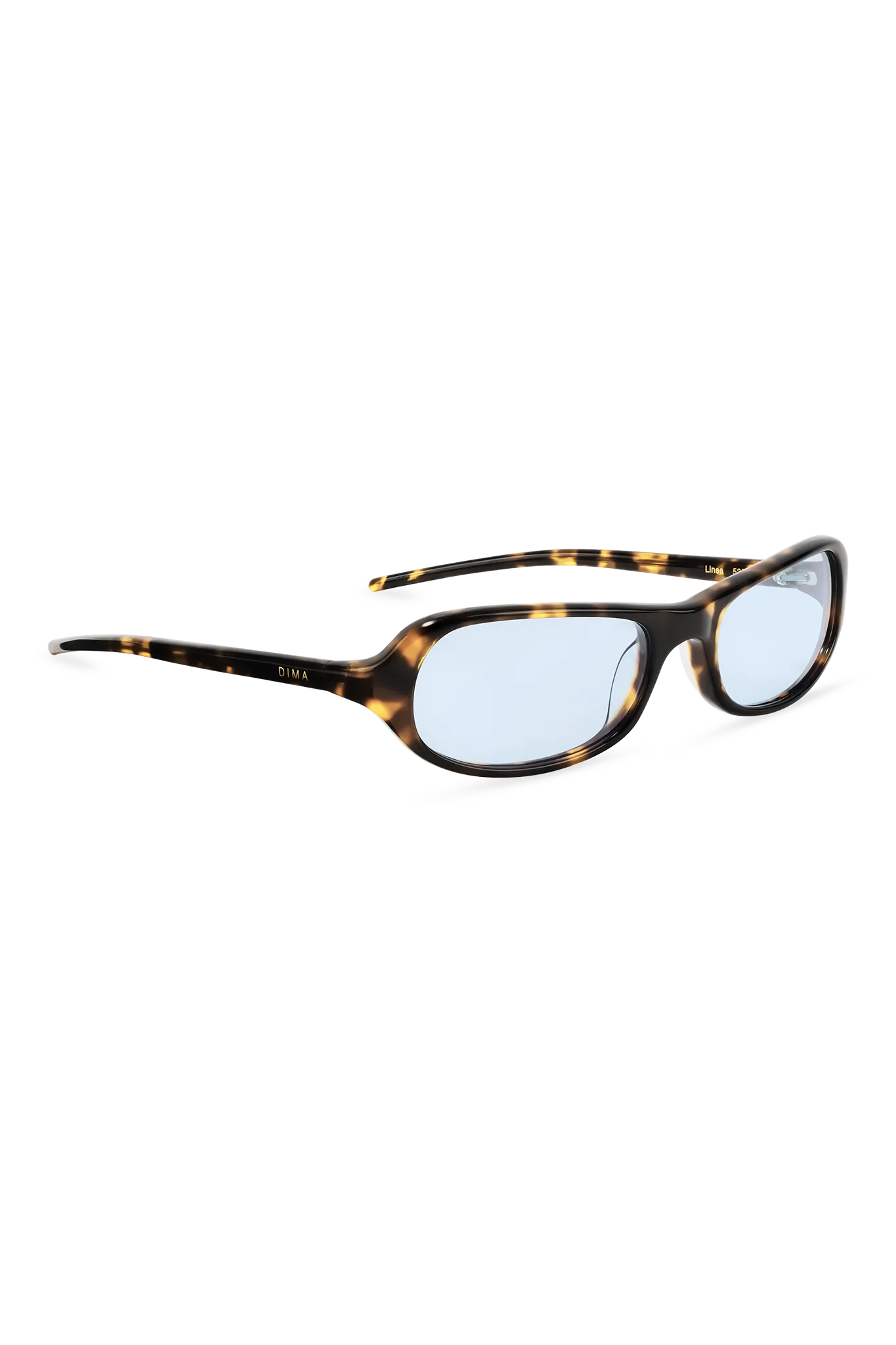 Dima Sunglasses Linea Dark Tortoise Frame Light Blue Lens 4