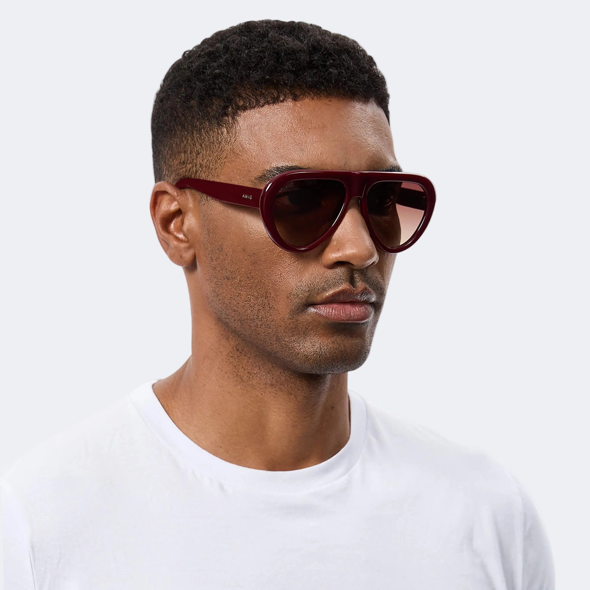 Dima Sunglasses Maroon Frame Brown Gradient Lens Show 4
