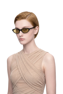 Dima dina black sunglasses feature polished cat-eye feminine chic