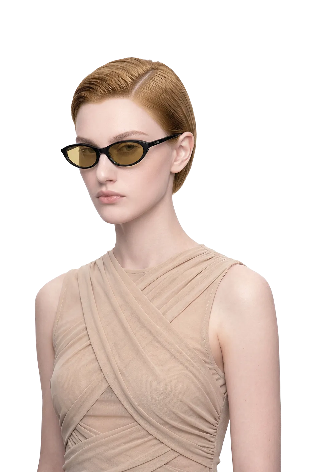 Dima dina black sunglasses feature polished cat-eye feminine chic