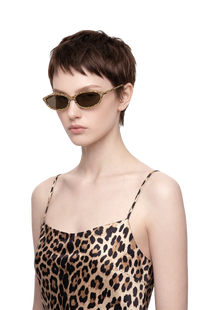 Dima dina brown blocks sunglasses feature cool cat-eye feminine chic