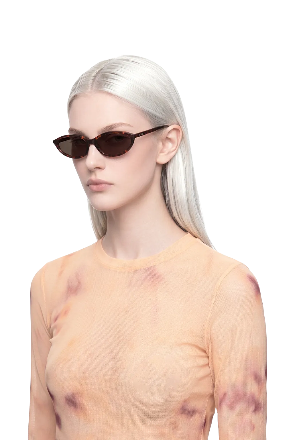 Dima Dina havana sunglasses feature retro cat-eye feminine chic