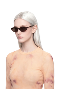Dima Dina havana sunglasses feature retro cat-eye feminine chic