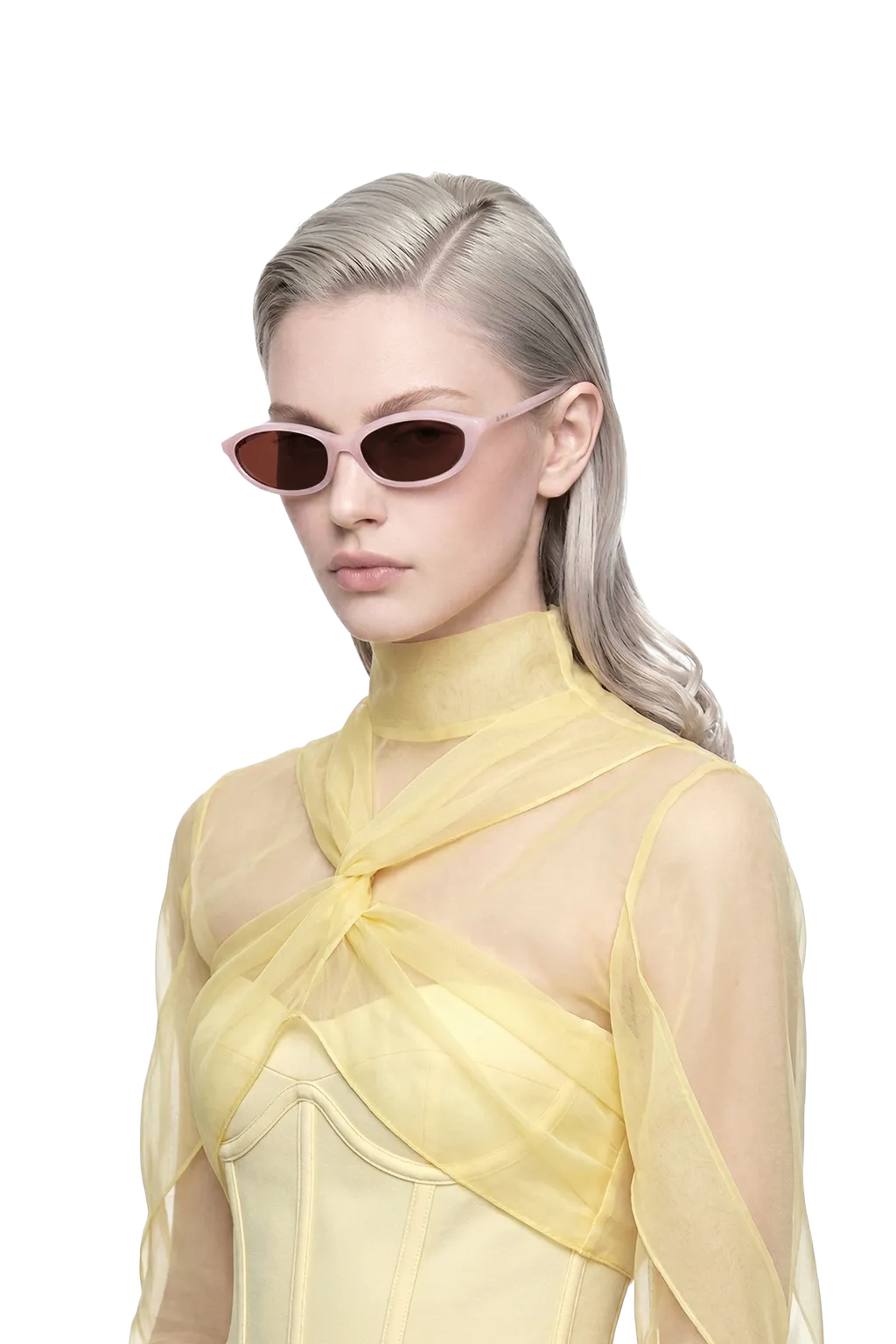 Dima's Dina series of pink sunglasses highlight a woman's elegant, retro charm.