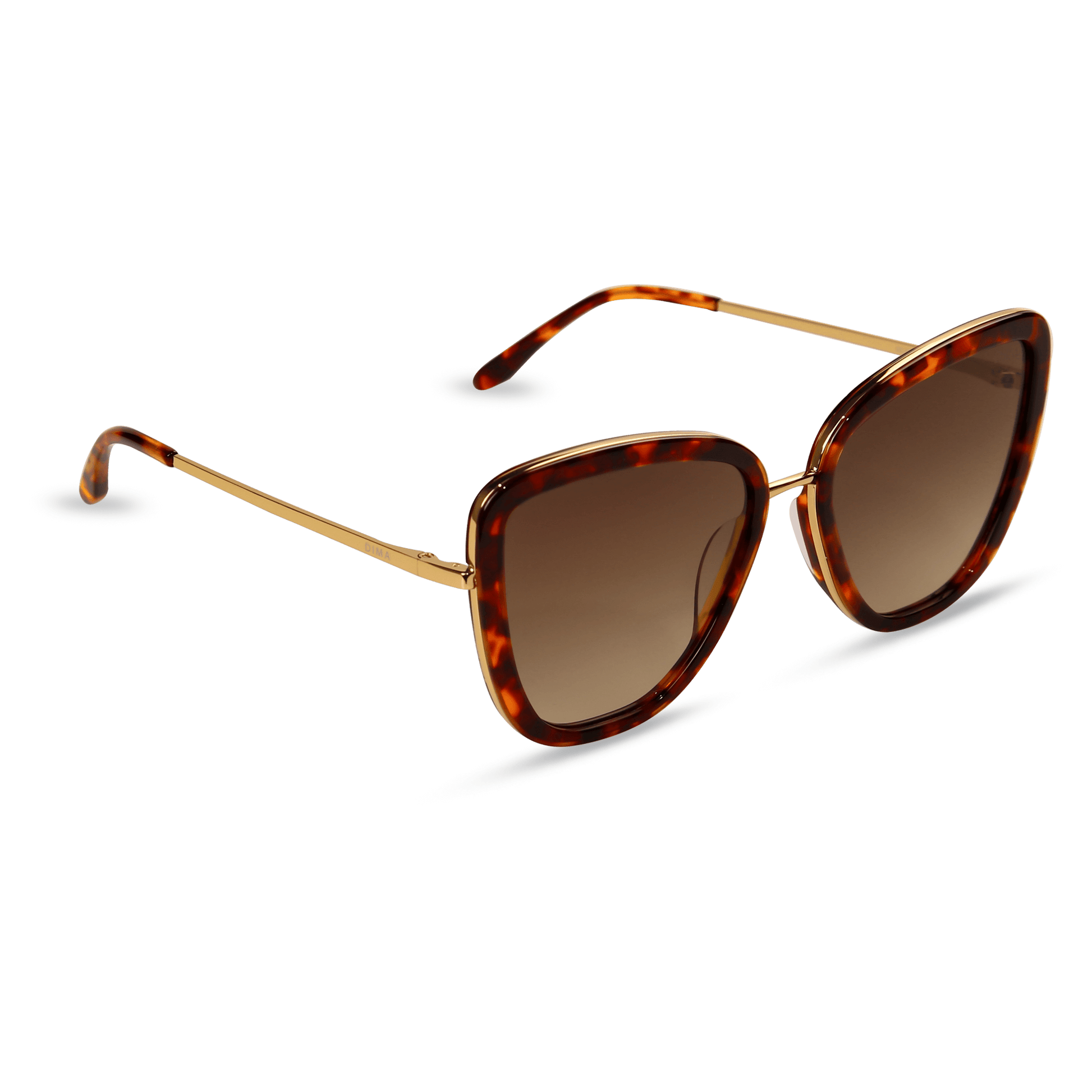 dima sunglass Isla gold dark tortoise frame brown gradient lens 2
