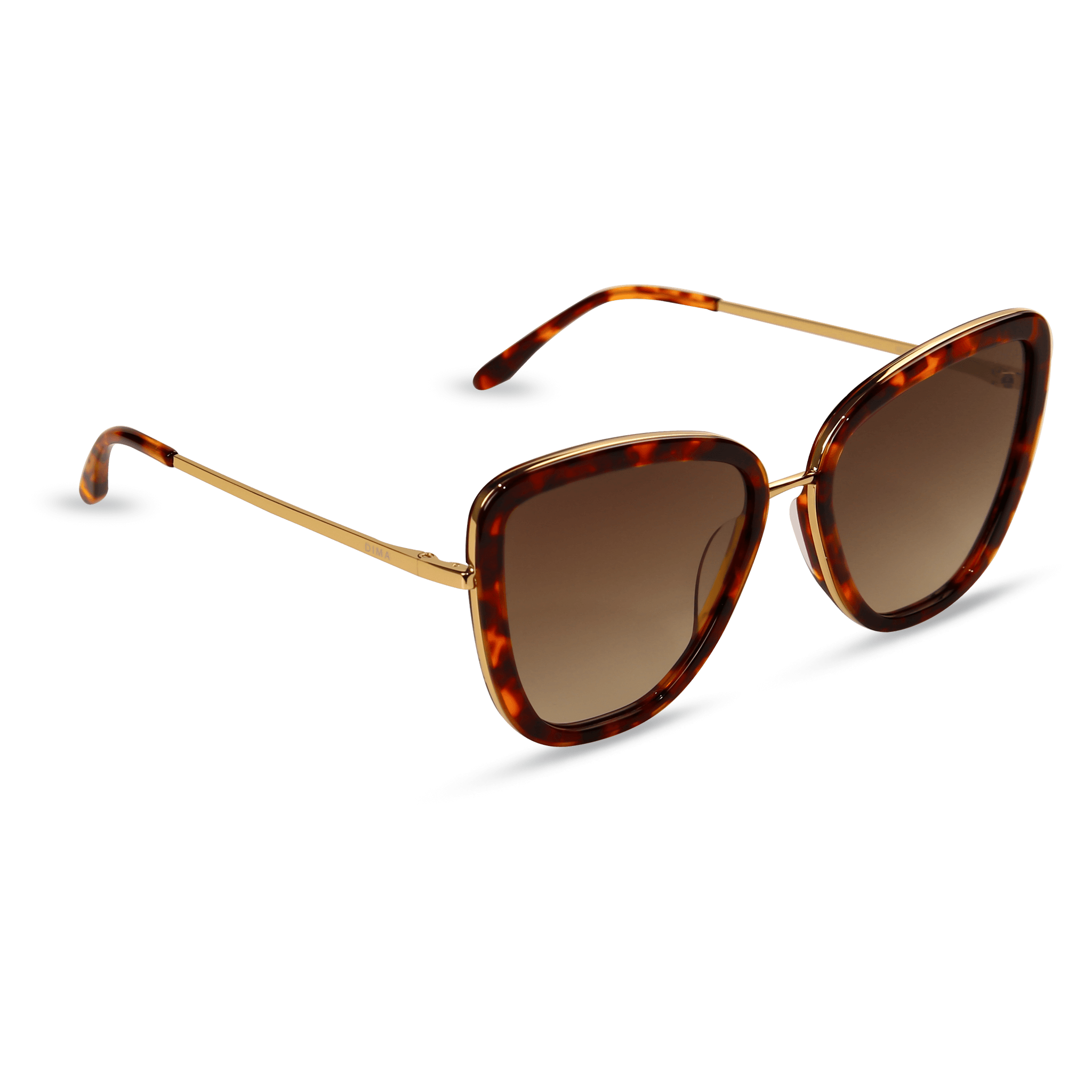 dima sunglass Isla gold dark tortoise frame brown gradient lens 2