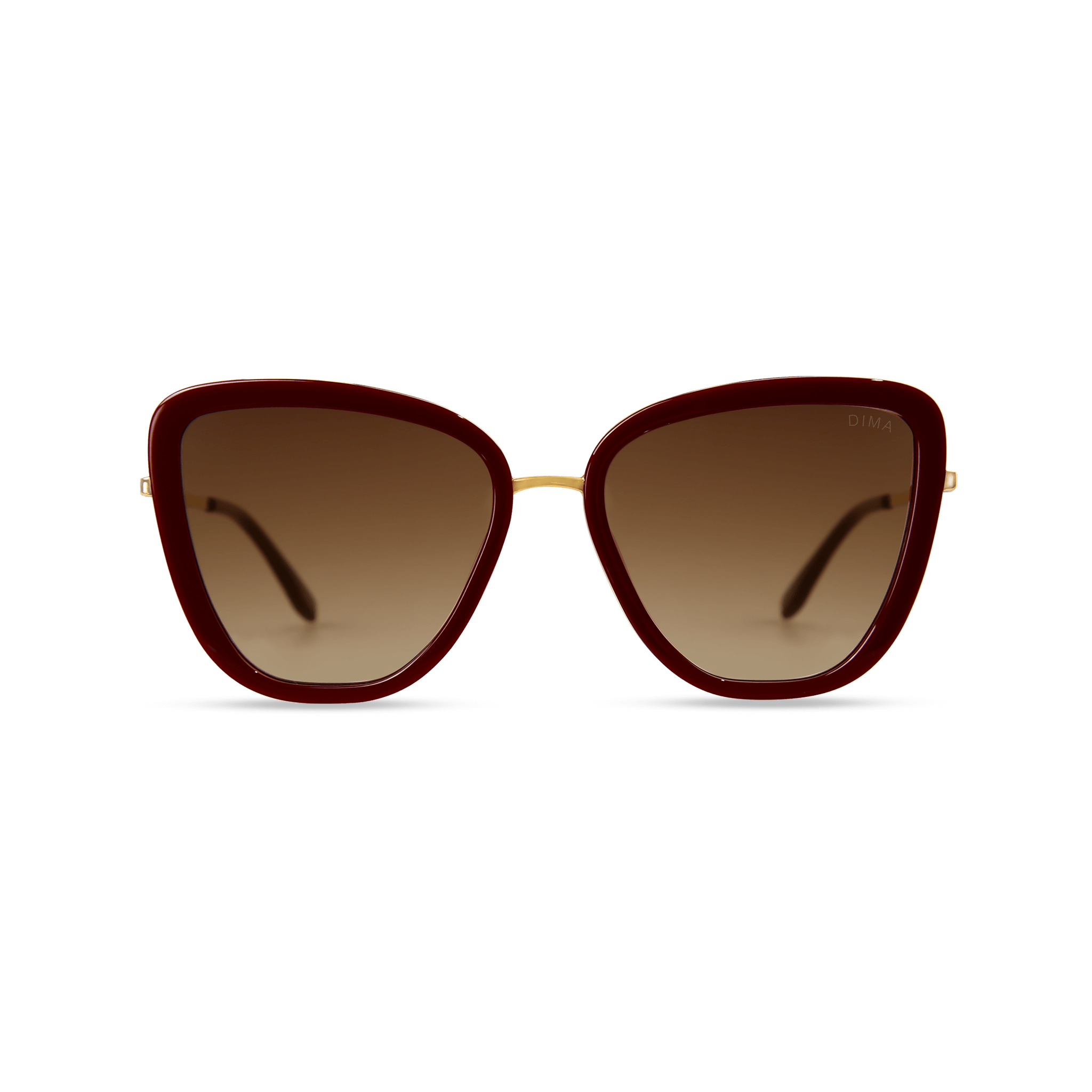 dima sunglass Isla gold maroon frame brown gradient lens 1