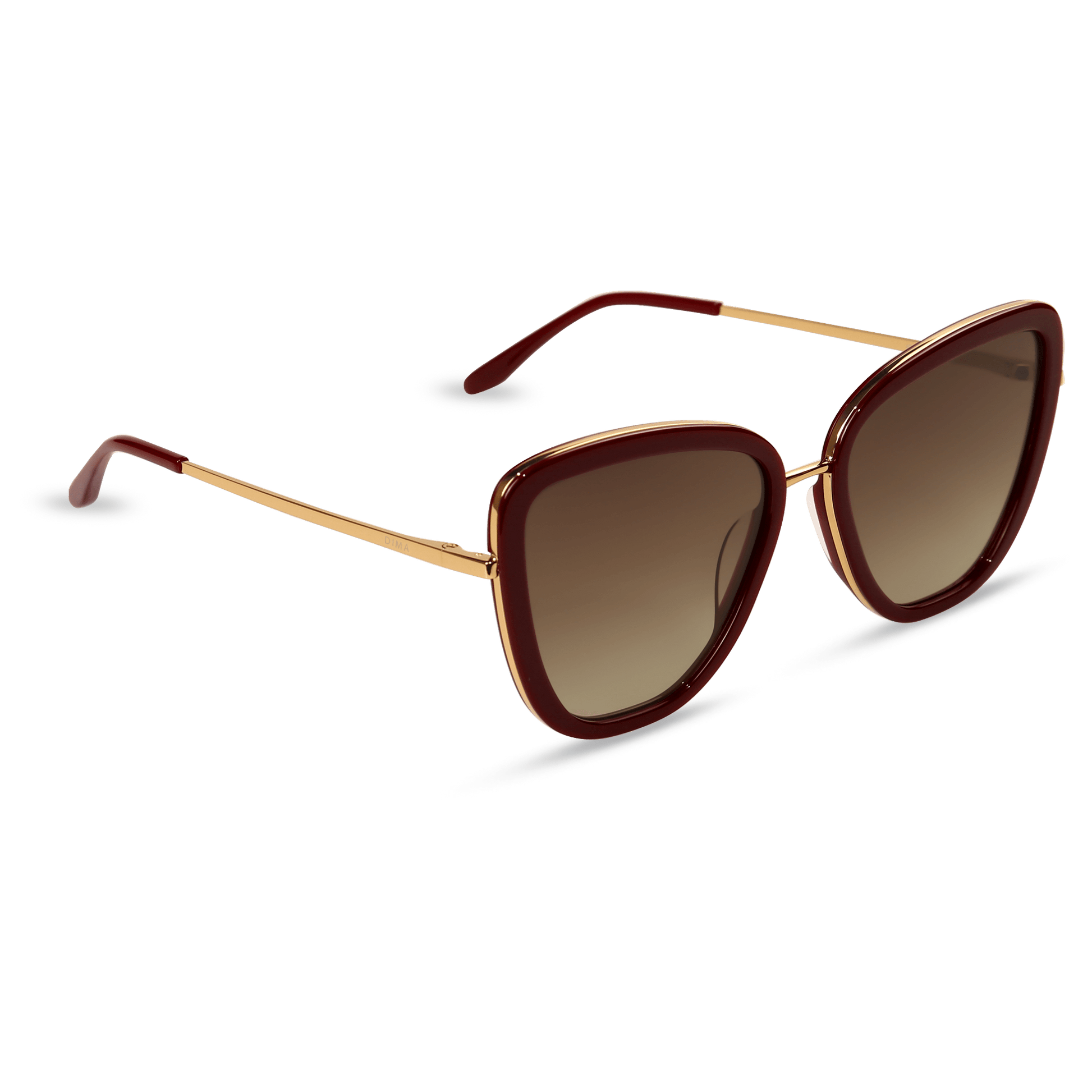 dima sunglass Isla gold maroon frame brown gradient lens 2