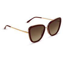dima sunglass Isla gold maroon frame brown gradient lens 2