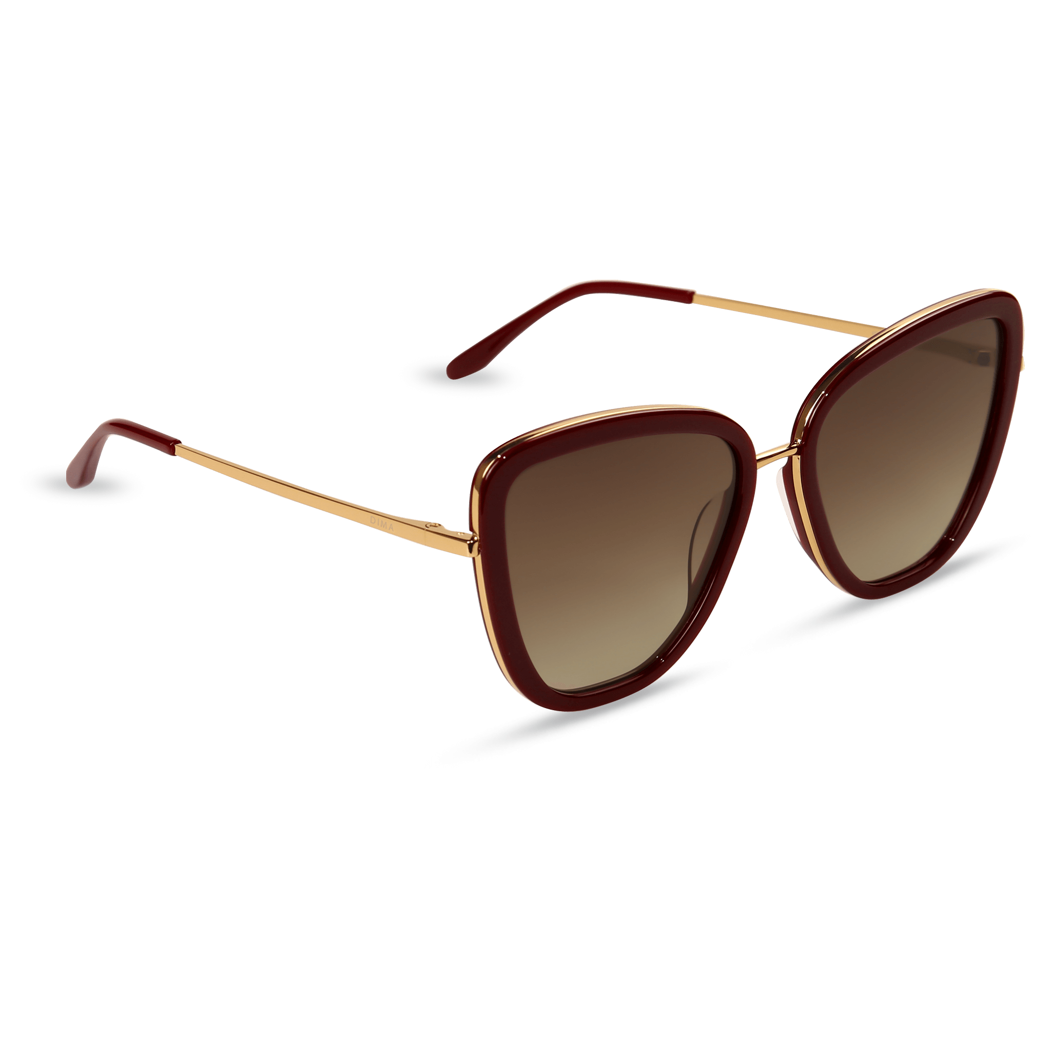 dima sunglass Isla gold maroon frame brown gradient lens 2