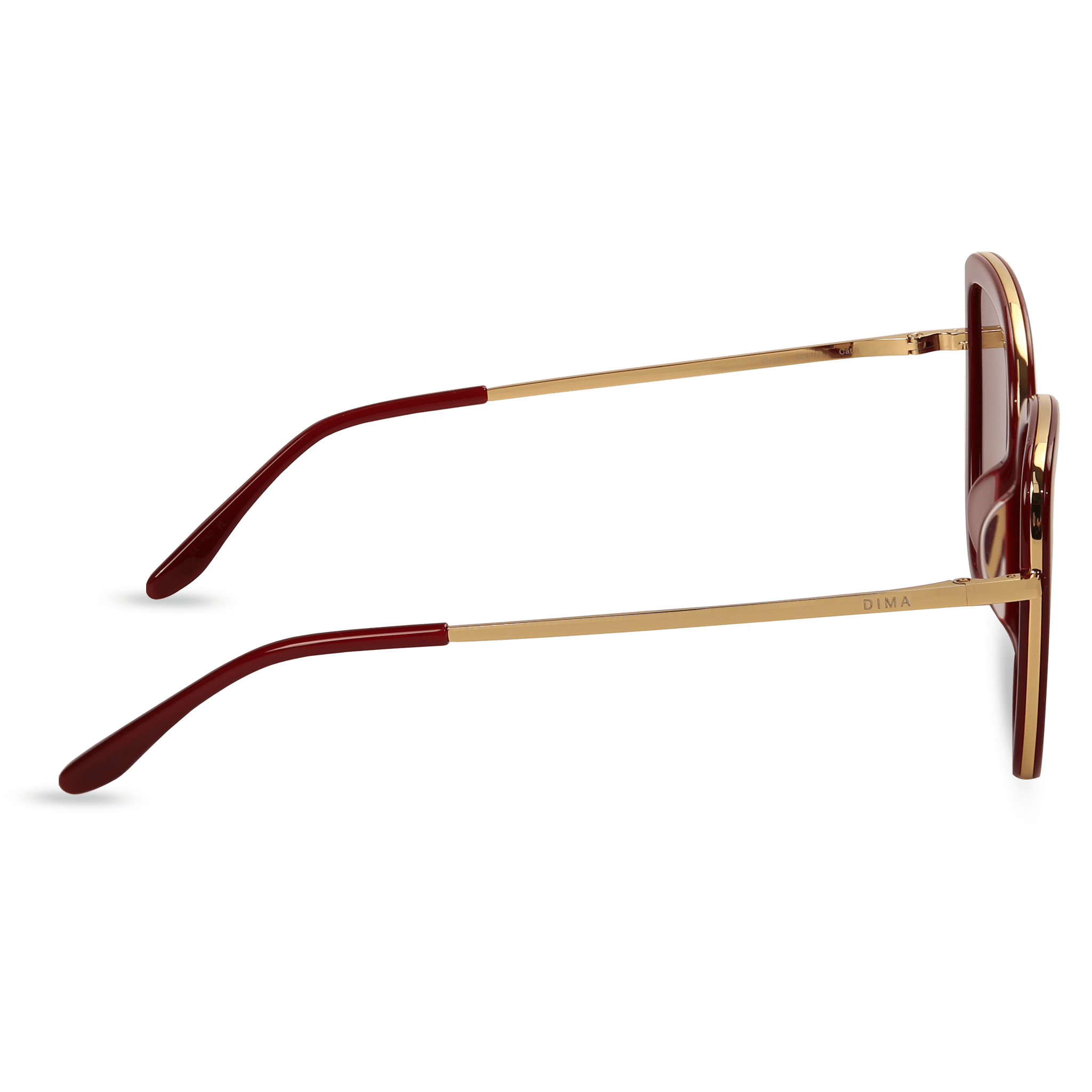 dima sunglass Isla gold maroon frame brown gradient lens 3