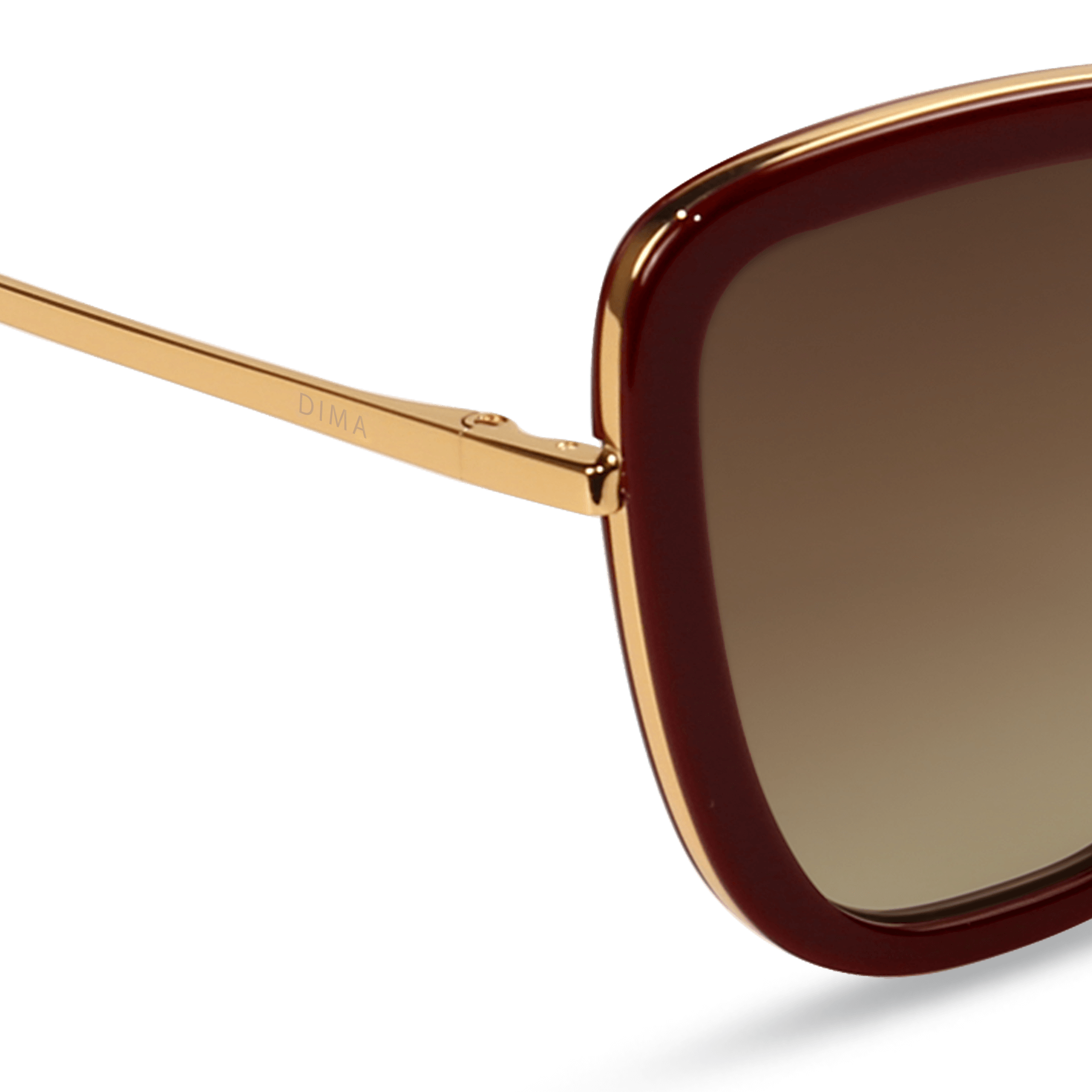dima sunglass Isla gold maroon frame brown gradient lens 4