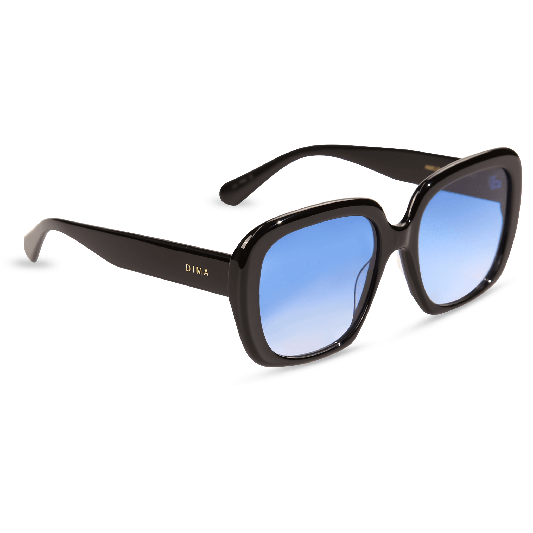 dima sunglass amelia black frame blue gradient lens 2
